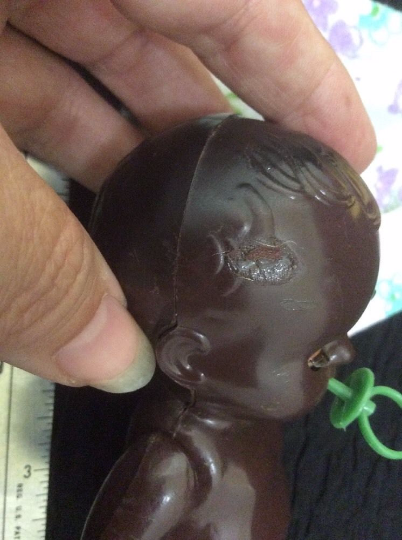 Vintage African American Baby Doll Sleepy Eyes Pacifier