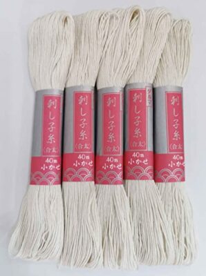 Sashiko Thread Thick 40M43.7-Yard Natural Color 5skains by Yokota