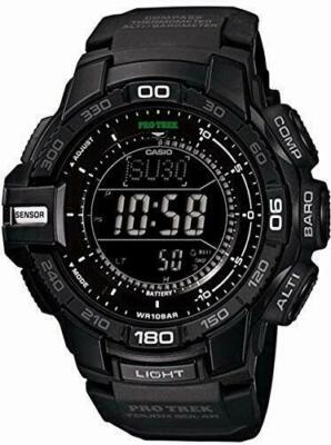 Pre-owned Casio Protrek Prg-270-1ajf Triple Sensor Ver.3 Black Men's Watch In Box