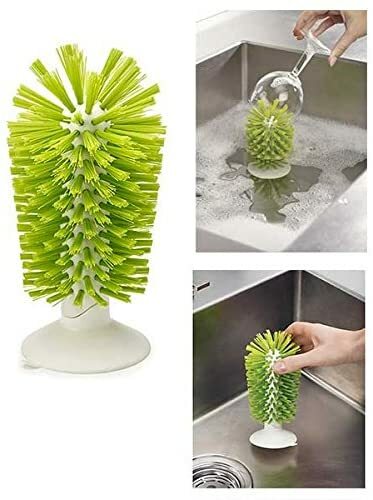 Spazzola Brush Lava Bicchieri Vetro Boccali Tazze Calici Fissaggio Ventosa
