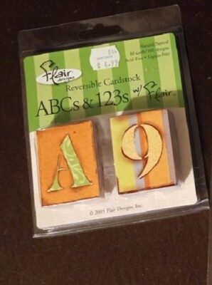 FLAIR DESIGNS REVERSIBLE CARD STOCK ABC'S & 123'S PARADISE AND PETS