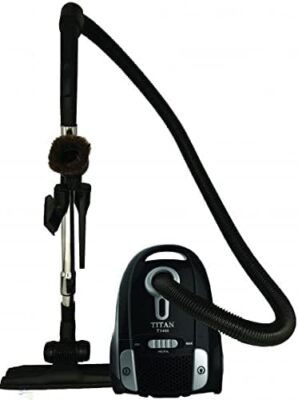 Generic Titan T1400 Compact Canister Vacuum Cleaner w/Cord Reel, Black