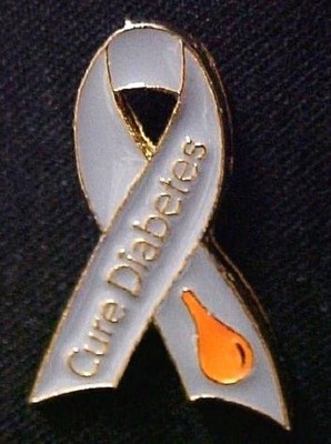 Cure Diabetes Awareness Lapel Pin Tac Gray Ribbon Red Orange Blood Drop New