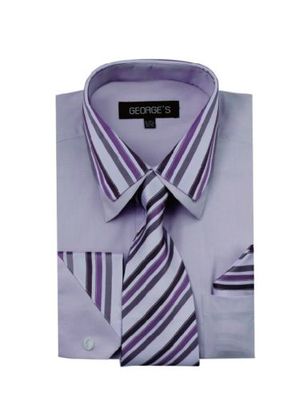 Men's fashion dress shirt 60% Cotton 40% Polyester Collar Match Tie Design A 611
