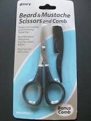 Allary Allary Men's Beard & Mustache Scissors and Mini Comb Trimming Kit (Pack o