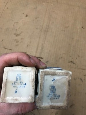 Lot of 2 Royal Delft Blue Holland Houses 5 & 6
