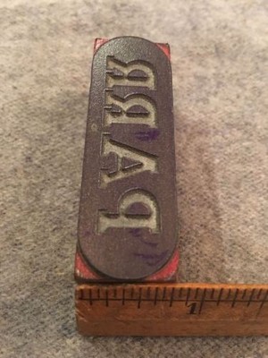 Vintage Letterpress Printers Block Parr Name Word Retro Logo Stamp Type