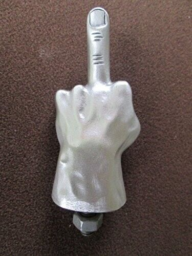 rare middle finger fuk you  motorcycle ratrod car hood ornament