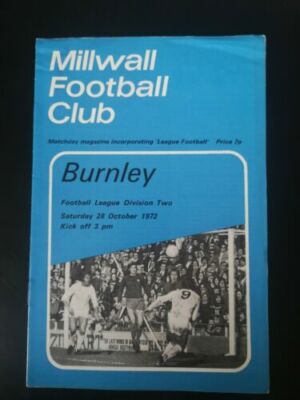 1972 1973  MILLWALL V BURNLEY