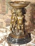 * Rich Bronze Metal on Marble Ornate Candlestick Children Babes Baby Gift Art