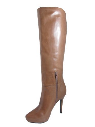 Pre-owned Barachini Women's  18568 Dressy High Heel Italian Boot In Tan In Brown