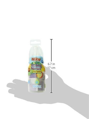 Nuby Non-Drip Standard Neck 8oz Baby Bottles - 3 Pack - Anti-Colic - New Prints