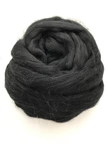 Black Wool Roving, Merino Wool, Shep