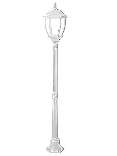 Palo Lampione Luce Bianco E27 per Esterno Giardino Terrazzo Stradale ES35-B uni