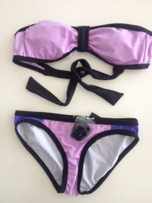 BNWT VON ZIPPER LADIES SUNDAY BEST BANDEAU BIKINI SET SIZE 12 RRP $70 BARGAIN