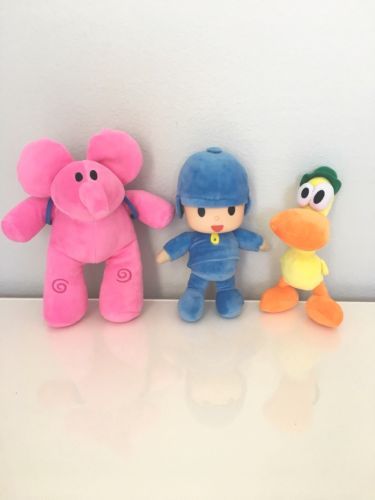 Juego de 4 figuras de peluche Pocoyo Elly Pato Loula de 6 a 10 pulgadas