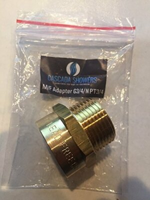 Metric BSP G 3/4'' Male to NPT 3/4'' Female Pipe Fitting Adapter - Lead Free Brass