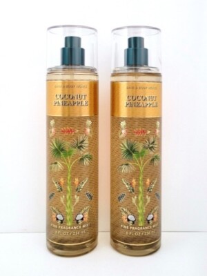2 BATH & BODY WORKS COCONUT PINEAPPLE FINE FRAGRANCE MIST BODY SPRAYS NEW