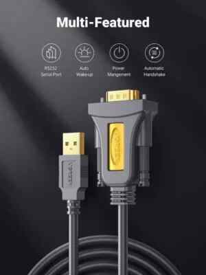 UGREEN USB to RS232 Adapter Serial Cable DB9 Male 9 Pin with PL2303 Chipset RS-2