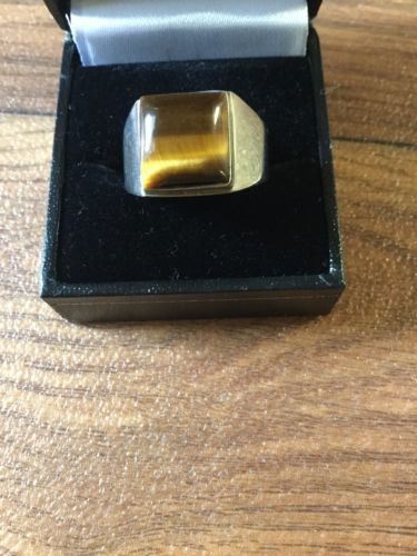 Anillos de Plata de Ley Ojo de Tigre para hombres