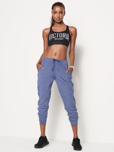 Pantalon Jogger Cargo Brillant Victoria's Secret Sport - Bleu Métallique Taille M Femme - Neuf Avec étiquettes
