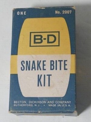 VTG B&D SNAKE BITE KIT USA SURVIVAL FIRST AID POCKET SIZE W/BOX