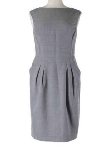 Magaschoni Linen Dress Blue Grey Hand Pockets Frayed Hem Size M NEW WITH  TAGS | eBay