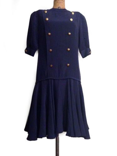 adolfo dominguez blue dress Adolfo Dominguez Linen Knit Printed Dress Blue Print