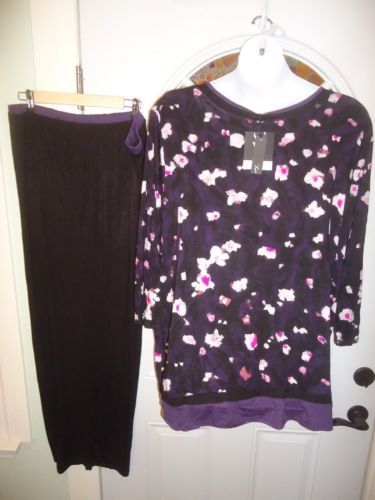 Vera Wang 人造丝黑色内衣和睡眠女士