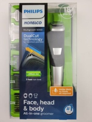 Philips Norelco Multigroomer All-in-One Trimmer Series 5000, 18 Piece Mens Groom