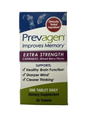 Prevagen Extra Strength Chewables Mixed Berry Flavor 30 Tablets.