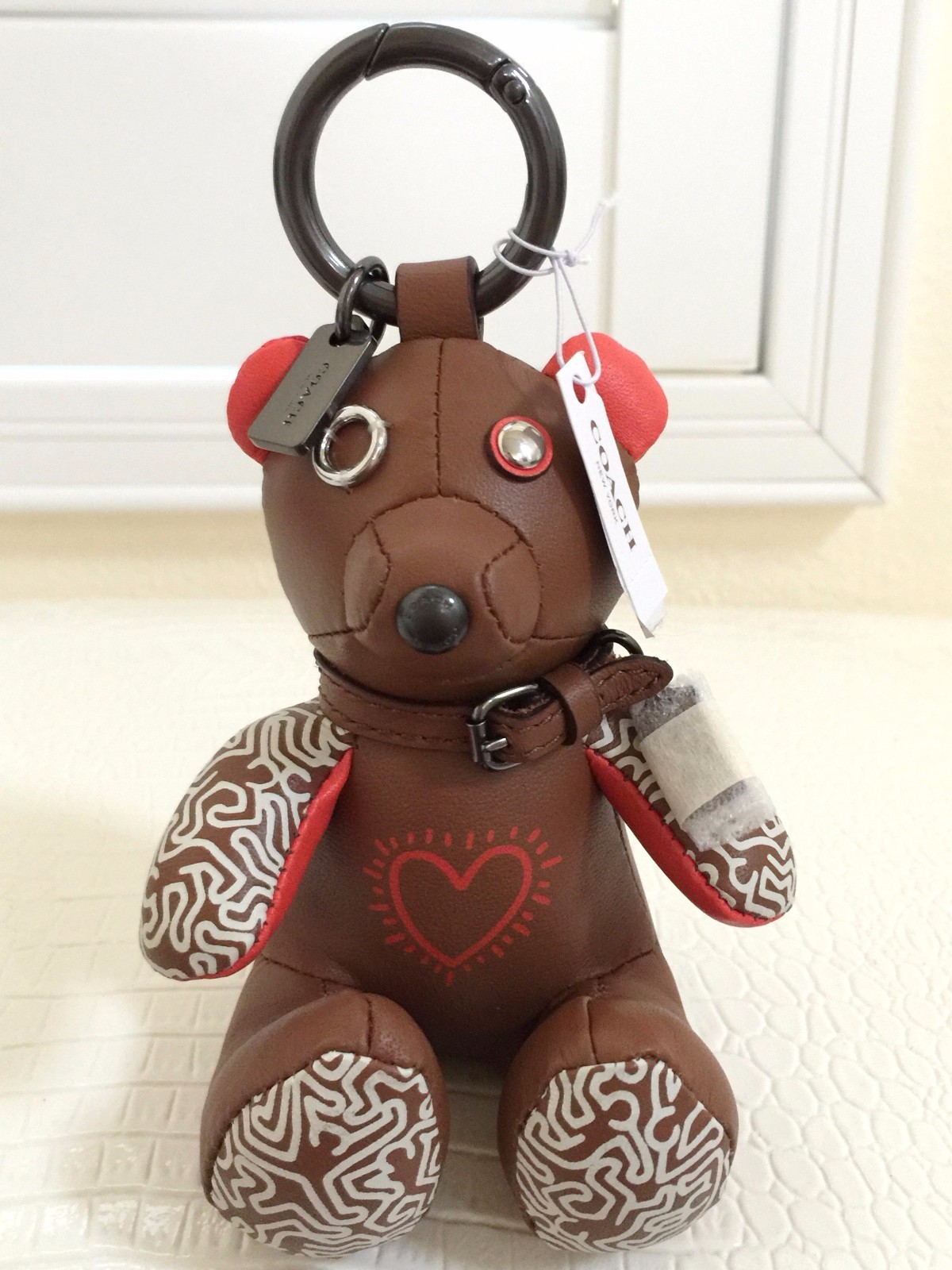 COACH KEITH HARING BEAR KEY RING FOB KEYCHAIN CHARM Rare COACH KEITH HARING BEAR KEY RING FOB KEYCHAIN CHARM Rare