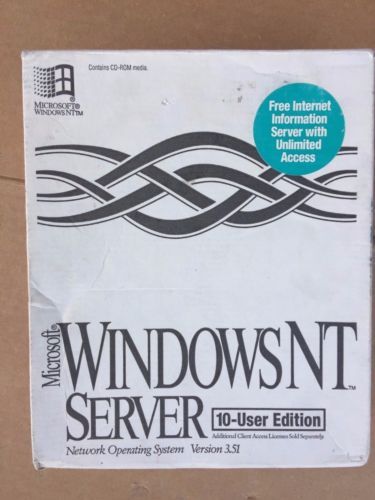 Vintage Windows NT Server 4.0 with 10 Licenses Retail BIG BOX | eBay