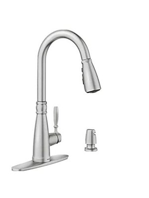 Boman Single Handle Pull-Down Sprayer Kitchen Faucet with Reflex and PowerBoost