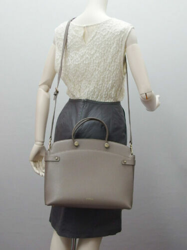 FURLA グレー トートバッグ B30 AGATA NWT FURLA LEATHER AGATA MEDIUM SATCHEL CROSSBODY BAG GREY | eBay