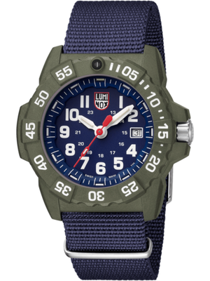 Pre-owned Luminox Men's Navy Seal 3500 Series Canvass Band Blue Watch Xs.3503.nd