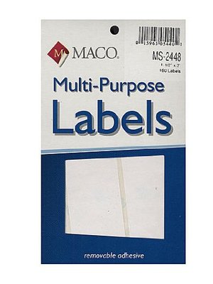 Maco Multi-Purpose Handwrite Labels ms2448 1 1/2 in. x 3 in. 160 [PACK OF 6