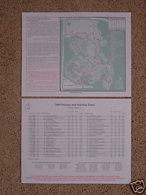 *2009 MASTERS Pairing Sheet Tiger Woods/Phil Mickelson*