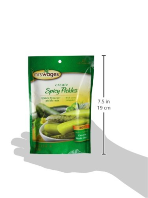 Mrs. Wages Quick Process Spicy Pickle Mix, Hot, 6.5 Ounce Pack of 12