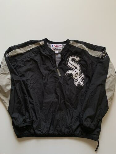 majestic ホワイトソックス ジャケット Chicago White Sox MLB Men's Majestic 1/4 Zip Black Jacket