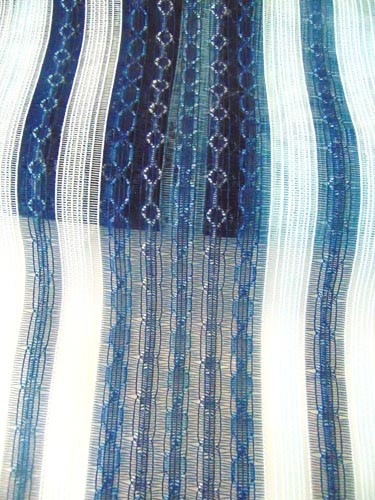 8 Yards Mid Century Modern Mesh Sheer Drapery Curtain Fabric ~ Blue ~ 48