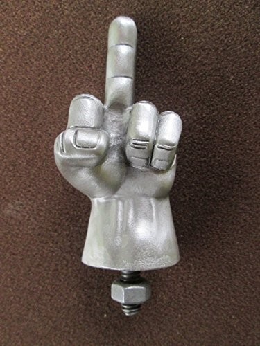 rare middle finger fuk you  motorcycle ratrod car hood ornament