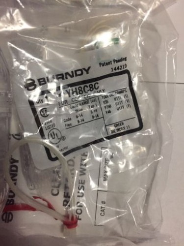 NEW Burndy YH8C8C H-TAP COPPER CRIMP WITH CLEAR COVER LOT OF 4
