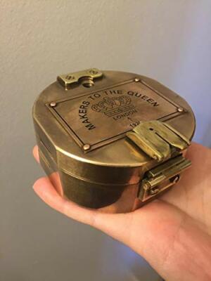 Vintage Brass Brunton Compass Functional with presentation wooden box gift item