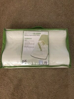 Sutton Home BAMB-MFC-PL Better Sleep Memory Foam Bambo Cover Contour Pillow NEW