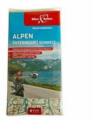 Motorradkarten Set Alpen Österreich Schweiz BikerBetten Tourenkarten 1:300 000