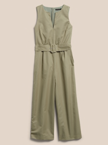 

Черный льняной комбинезон Banana Republic, размер