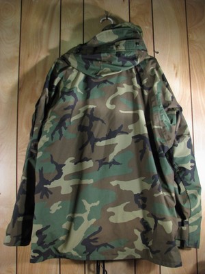 US Army BDU Uniform Military Woodland Camo Cold Weather Parka / Coat Size L Tall