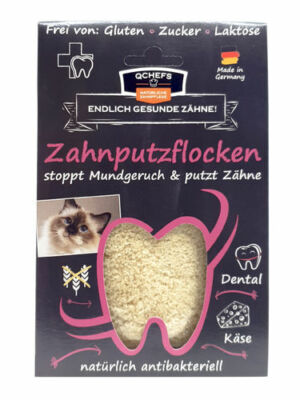 QChefs Zahnputzflocken für Katzen 80gr. Beutel (11,86€ / 100gr.)