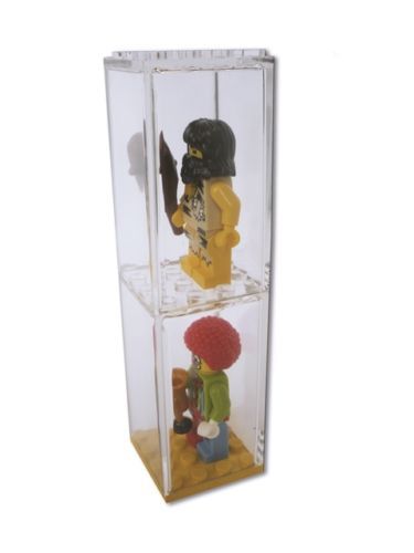 8 Stackable Display Case for Lego Legos Minifigures 4x4 Clear Dust Free
